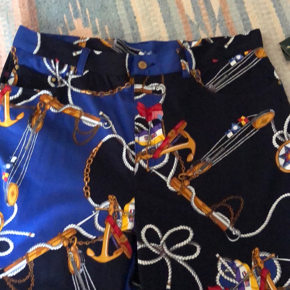 Ralph Lauren Blue & Black Nautical Print Pants